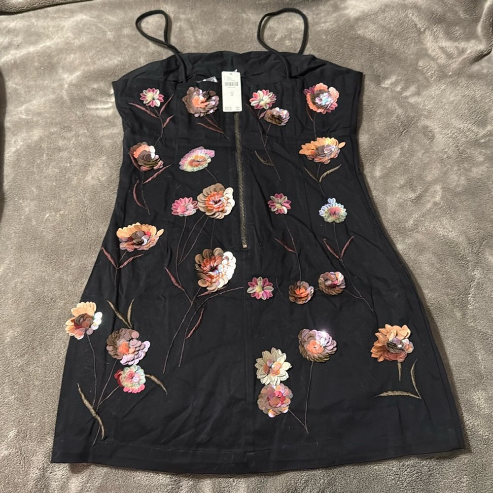 ✨ Anthropologie The Brynne 3D Spaghetti-Strap Dress Sz 4 - Picture 12 of 12